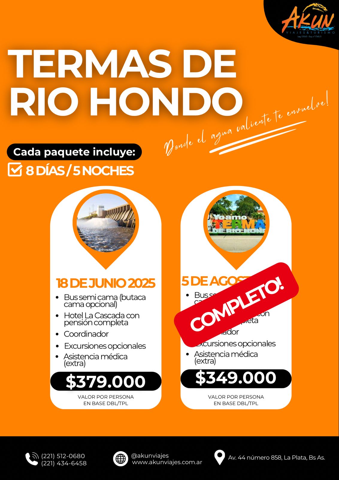¡ULTIMOS LUGARES!